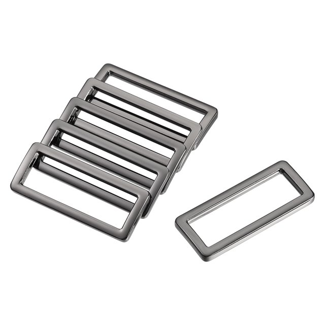 Unique Bargains 39x12.5mm Rectangle Buckles Electroplated Light Black 6 Pack