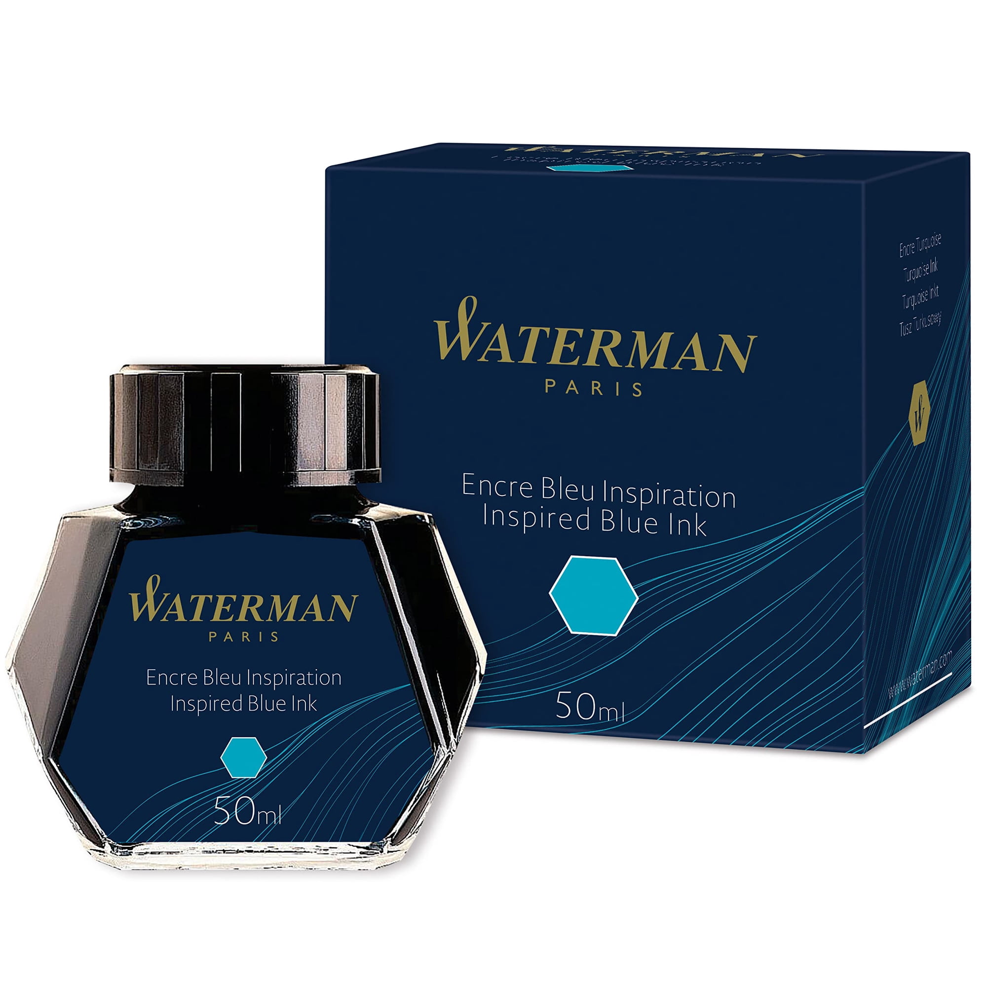 Waterman Fountain Pen Ink - Inspired Blue - 50ml Bottle