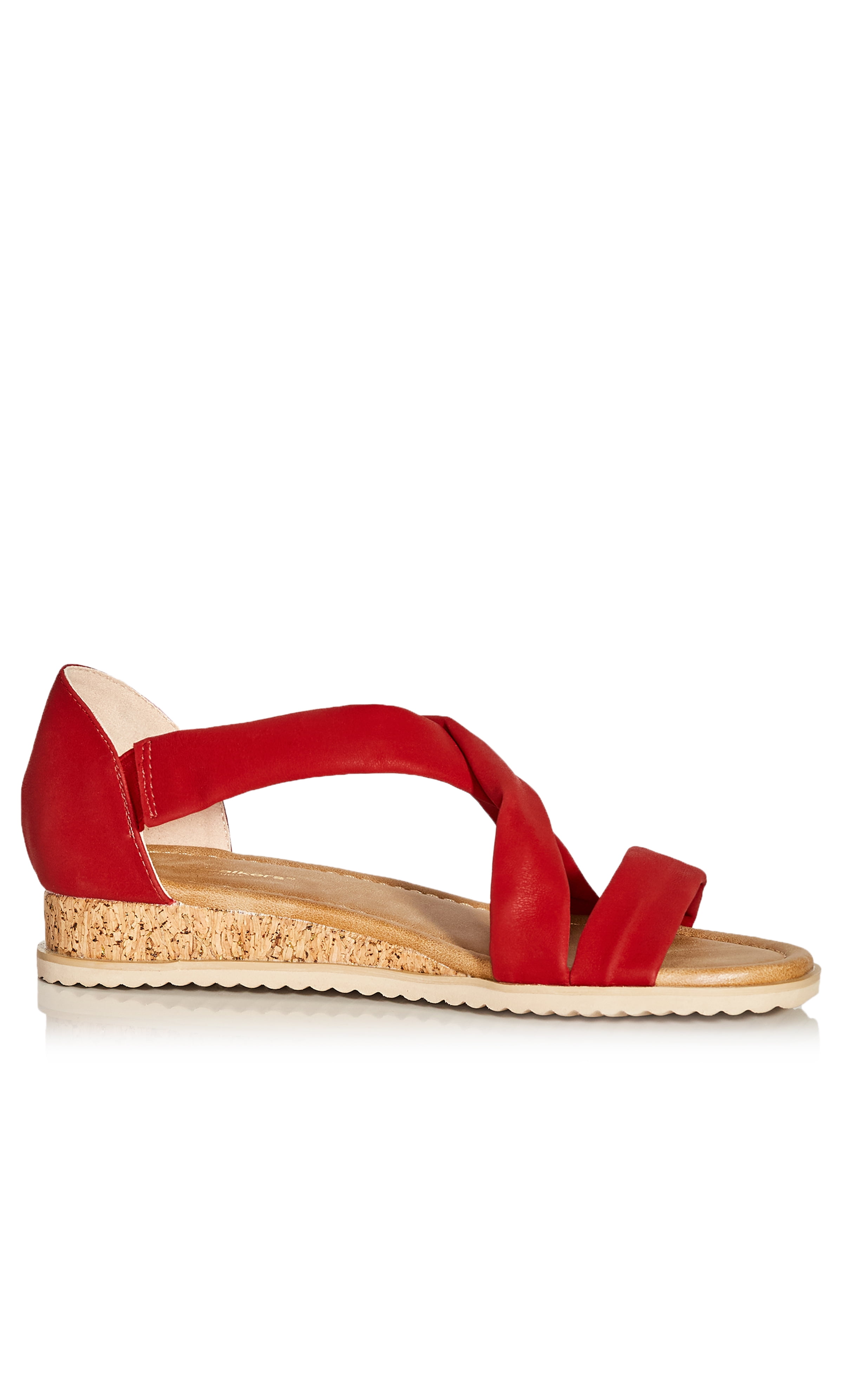Red strappy wedge sandals sales