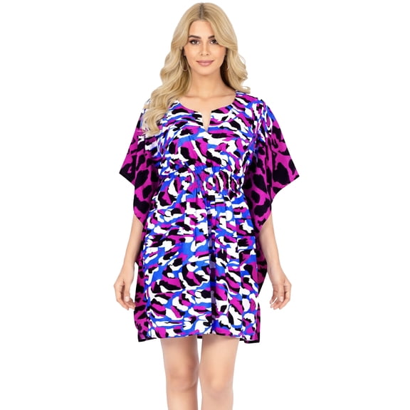 HAPPY BAY Women's Beachwear Swimsuit Coverups for Women Summer Swim Beach Dress Cover ups for Swimwear Women Loose Hawaiian Bathing Suit S-M Lilac, Animal