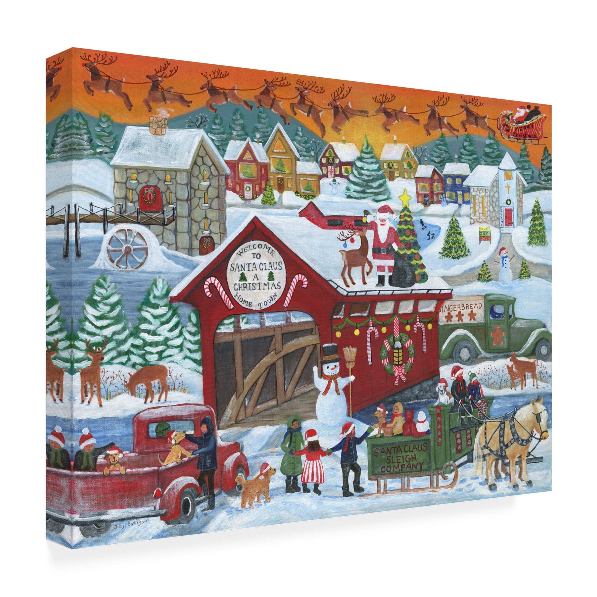 Cheryl Bartley 'Home Town Santa Claus' Canvas Art