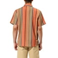 thumbnail image 3 of Lars Amadeus Men's Summer Hawaiian Short Sleeves Button Down Striped Shirts, 3 of 6