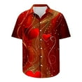 thumbnail image 5 of WREESH Mens Valentine Button Up Shirts Short Sleeve Hawaiian Shirt Summer Casual Beach Tops Multicolor, 5 of 5