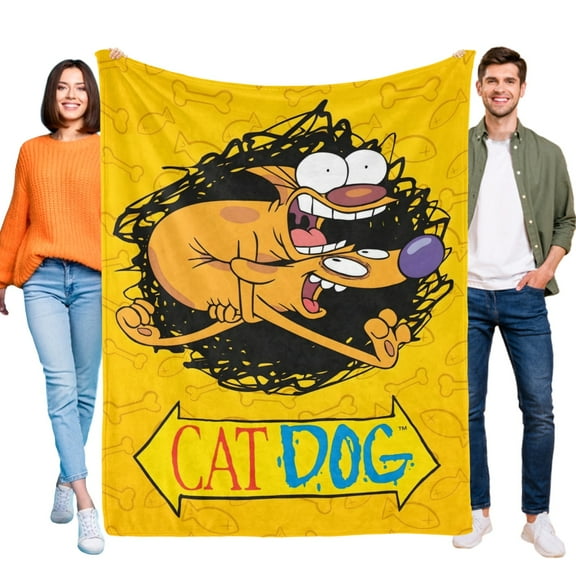 CatDog-Anti-Pilling Flannel Blanket Soft Lightweight Plush Fuzzy Cozy Luxury Blanket for Home and Kitchen Use – Perfect for Kids and Adults 40"*60"(100cm*150cm)