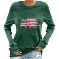 thumbnail image 3 of Nfurl Breast Cancer Awareness Shirts for Women Pink Ribbon Graphic Tees Flag Printed Long Sleeve Crewneck T Shirts Fall Tunic Tops Green XL, 3 of 5