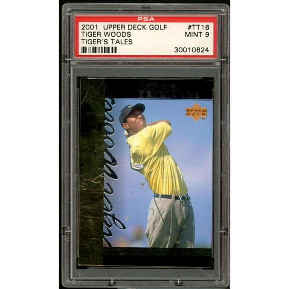 Tiger Woods Rookie Card 2001 Upper Deck Golf Tiger's Tales #tt16 PSA 9
