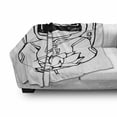 thumbnail image 2 of Hipster Soft Flannel Fleece Blanket, Hand Drawn Like Astronaut Holding Lotus Flower Along Planets and Moons, Cozy Plush for Indoor and Outdoor Use, 50" x 60", Charcoal Grey and White, by Ambesonne, 2 of 5