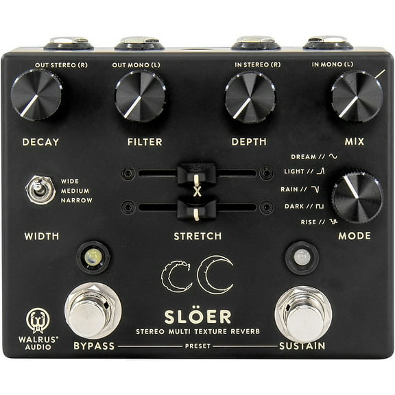 Walrus Audio SLOER Stereo Ambient Reverb Effects Pedal Black