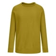 thumbnail image 5 of Fnooota Womens Sweaters, Lightweight Crew Neck Long Sleeve Plus Size Pullover Tops Yellow Size 2XL, 5 of 6