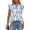 White Blue Flower, variant on FreshPretty Womens Tops Dressy Casual Spring Summer Shirts Boho Floral V Neck Ruffle Cap Sleeve Business Work Blouses