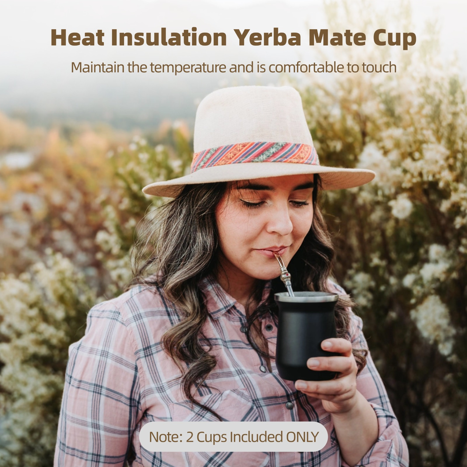 2 Pcs Mate Cups 8 Oz Stainless Steel Yerba Mate Set Double Wall 2 Pcs Mate Cups 8 Oz Stainless Steel Yerba Mate Set Double Wall