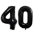 thumbnail image 1 of Globos de aluminio con números negros para niños y adultos, decoración de fiesta de cumpleaños, suministros de 2 piezas, 40 pulgadas, 10, 11, 12, 15, 20, 25, 30, 45, 50 y 60 años, 1 of 7