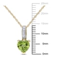 thumbnail image 2 of Everly Women's 4/5ct TGW Peridot and Diamond Accent 10k Yellow Gold Heart Pendant with Chain, 2 of 9