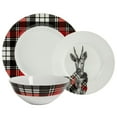 thumbnail image 1 of Safdie & Co. Ensemble De Vaisselle Bord Rond 12 Pièces Chalet Plaid, 1 of 4