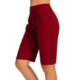 thumbnail image 6 of Vibrex Women's 5" Yoga Capris No Front Seam High Stretch Tight Leggings for Gym Running Workout,Coffee_XL, 6 of 9