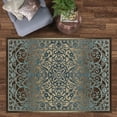thumbnail image 3 of Maples Rugs Pelham Medallion Textured Dark Blue Brown Indoor Area Rug, 7' x 10', 3 of 8