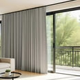thumbnail image 2 of Room Divider Curtains Flexible Ceiling Tracks set Curtain track Ceiling Mount Blackout Curtain for Living Room Bedroom Ceiling Curtain Rod Privacy Dividers Panel W150xH108 Light Grey Drape&Black rail, 2 of 13