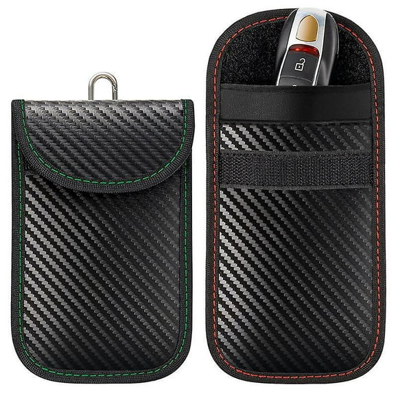 Dww-lot De 2 Pochettes Pour Cls De Voiture Faraday (une Verte Et Une Rouge) - Pochette Pour Cls Royal Faraday Pour Porte-cls Pochette De Protection Rf