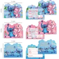 thumbnail image 2 of 10 tarjetas de invitación con temática de Disney Lilo & Stitch, minitarjetas de felicitación, tipo página única, suministros para eventos, fiestas de cumpleaños, envío gratis, 2 of 4