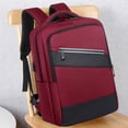 thumbnail image 5 of Mochila para ordenador portátil de viaje, mochilas para adolescentes universitarios, mochila para mujer y hombre con puerto de carga USB, rojo, 5 of 5