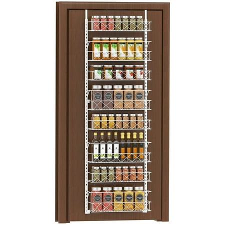 

Auledio Over The Door Spice Rack Hoom Decor 6 Tier Adjustable Baskets Closet Organizer Hanging Spice Space Saver for Kitchen Pantry White