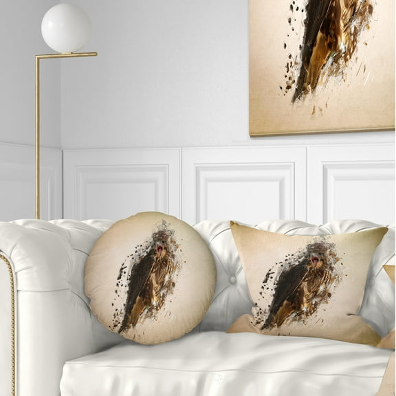 Designart Abstract Falcon in Flight - Animal Throw Pillow - 12x20