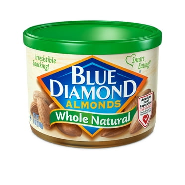 Blue Diamond Almonds Whole Natural Almonds, Irresistible Snacking, 6 oz (170g), Metal Can