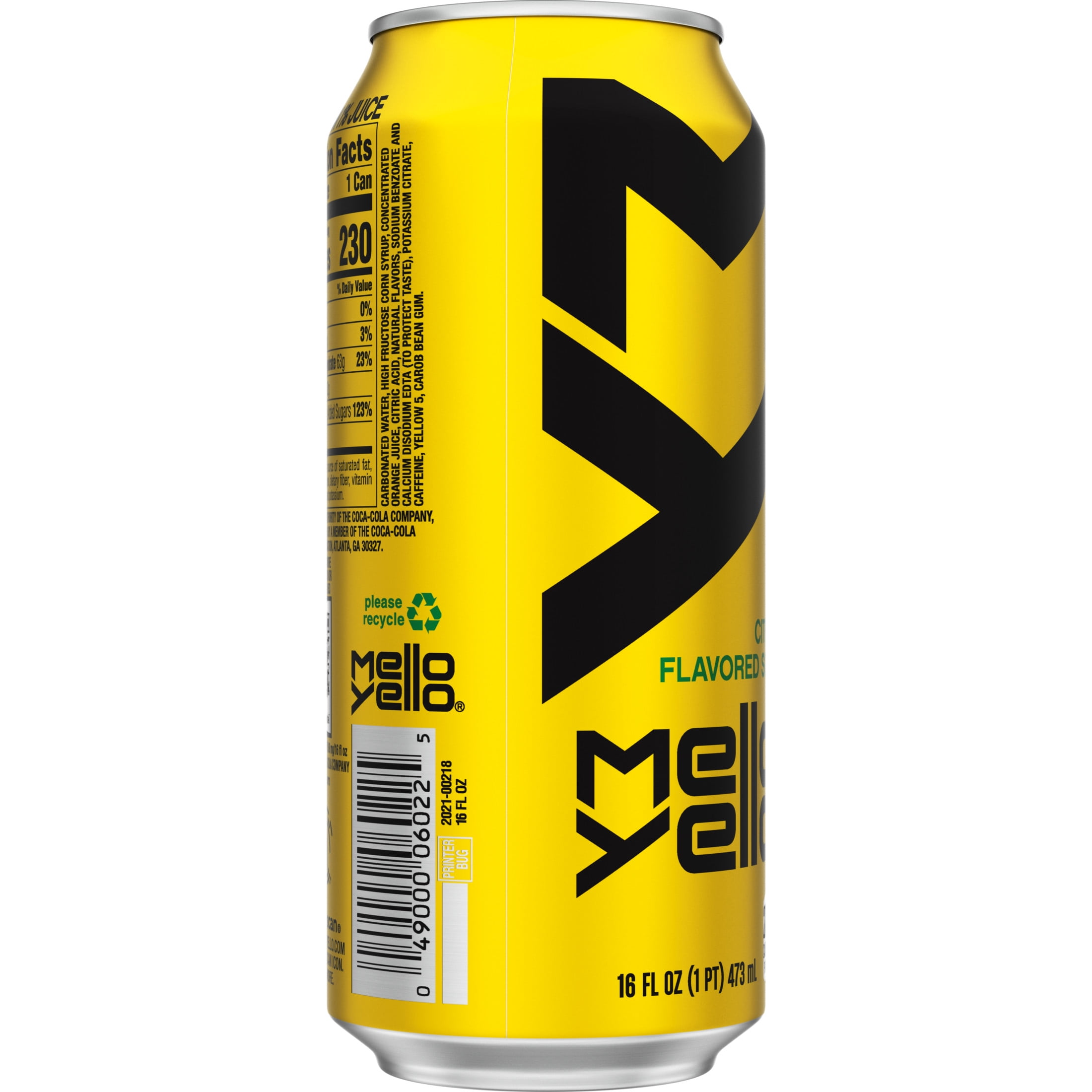 Mello Yello Citrus Soda Pop, 16 fl oz Can