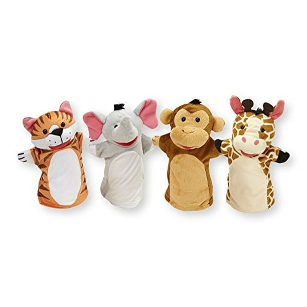 Melissa Doug Zoo Amis Marionnettes a Main Lot de 4 Elephant Girafe Tigre et Singe Walmart