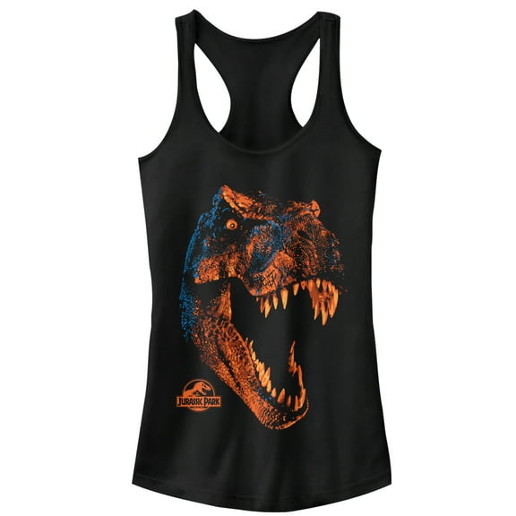 Junior's Jurassic Park T. Rex Nightmare  Racerback Tank Top Black X Large