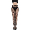 thumbnail image 2 of 4 Pack Halloween Pattern Fishnet Tights Black Sexy High Waist Bats Skull Fishnets Print  Leggings Stockings for Women, 2 of 5
