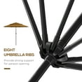 thumbnail image 6 of Outsunny 9FT 3 Tier Patio Umbrella Umbrella w/ Push Button Tilt, Tan, 6 of 9
