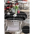 thumbnail image 5 of Outdoor Tablecloth with Umbrella Hole for Patio/Picnic/Party/Camping, Black Boho Geometric Waterproof Table Cloth Round Cover Washable, Abstract Art Dots Striped (Dia 60"), 5 of 8