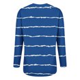 thumbnail image 5 of Women's Black White Striped Print Raglan Sleeve Round Neck Sweatshirt, Long Sleeve Soft Rayon Blend Pullover Top with Loose Fit for Fall Season, Casual Streetwear and Legging Pairing Outfits Blue, 5 of 8