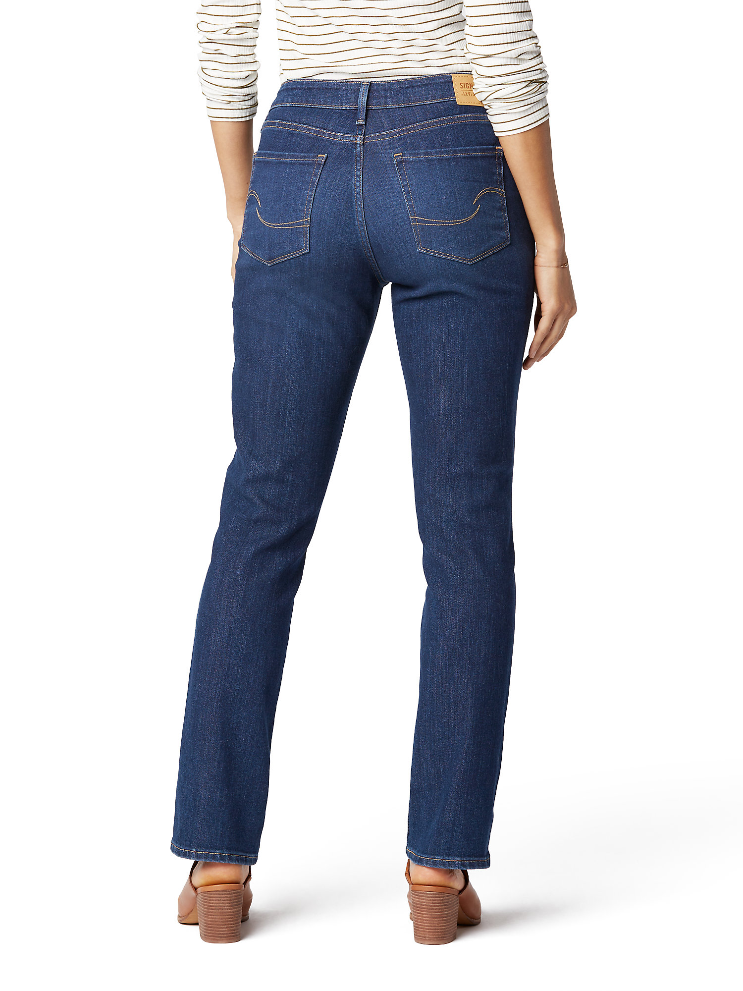 Signature by Levi Strauss & Co. Women's and Women's Plus Size Mid Rise Modern Straight Jeans, Sizes 2-28 - image 2 of 3