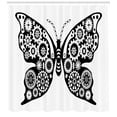 thumbnail image 3 of Steampunk Shower Curtain, Fantastic Insect in Vintage Style Butterfly Mechanism with Cogs and Gears, Fabric Bathroom Set with Hooks, 69W X 75L Inches Long, Black and White, by Ambesonne, 3 of 3