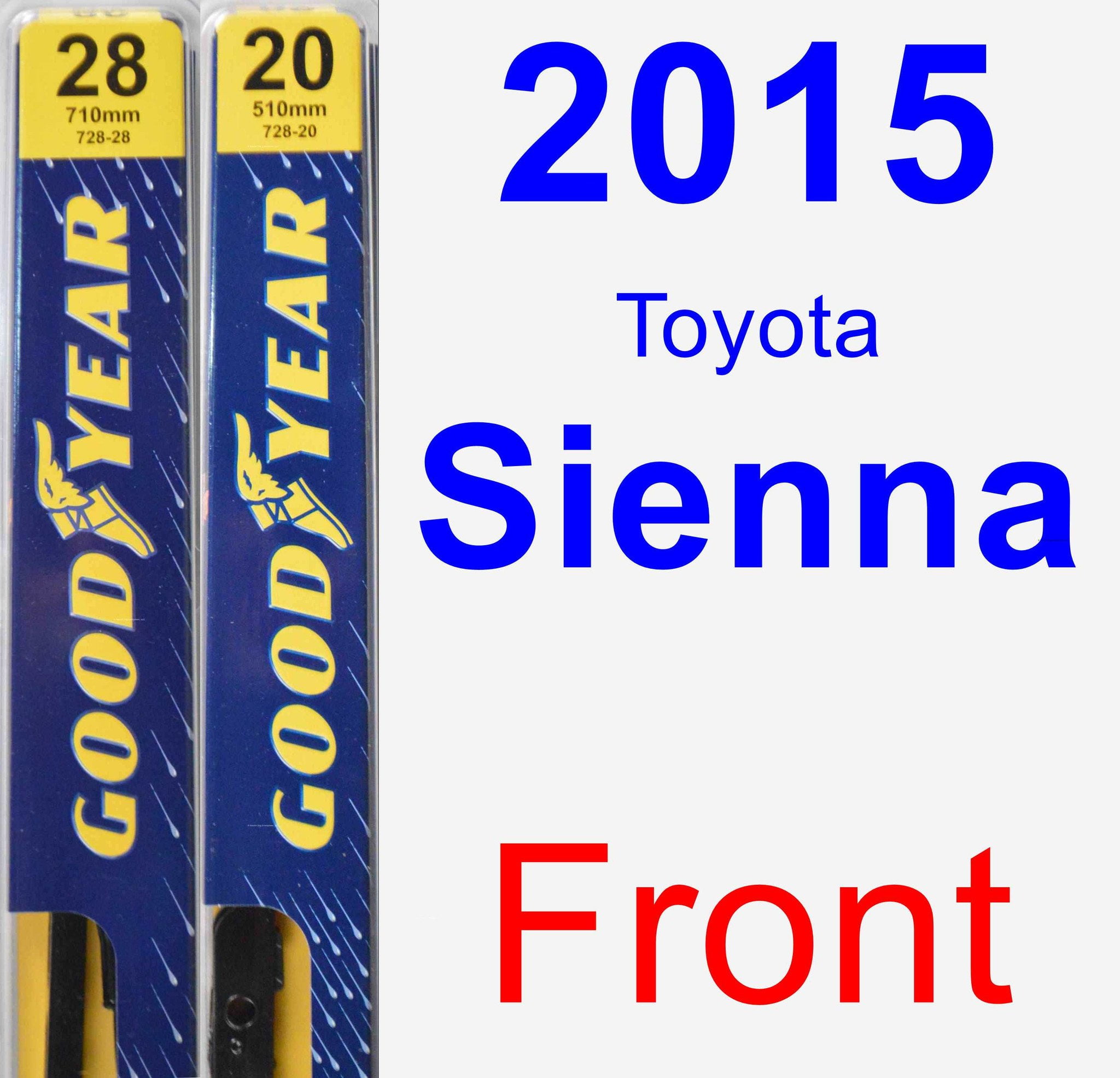 2015 Toyota Sienna Wiper Blade Set/Kit (Front) (2 Blades) Premium