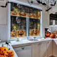 thumbnail image 3 of Halloween Pumpkin Spider Kitchen Curtains Window Curtains and Valances Set 36 Inch, Skull Spooky Chalkboard Short Tier Curtain for Kitchen, Halloween Small Kitchen Decor, 3 of 6