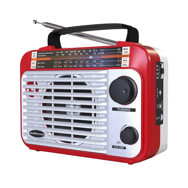 Radio de transistores Audiocrazy AM/FM/SW1-2 de onda corta