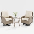 thumbnail image 2 of ELPOSUN Outdoor Patio Swivel Rocking Chair Set of 2, 3 Pieces All-Weather Wicker Patio Furniture Bistro Set with Side Table for Garden, Backyard, porch, Yellow&Beige, 2 of 9