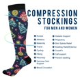 thumbnail image 2 of FORMRS Womens Knee High Socks Casual Long Thick Travel Daily Wear, 2 Pairs, Neon Christmas, 2 of 6