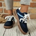 thumbnail image 3 of Pandaie Women's Classic Retro Fashion Sneakers Soft Sole Trendy Platform Low Top Casual Walking Shoes for Daily Wear Walking Outfits Blue 6, 3 of 8