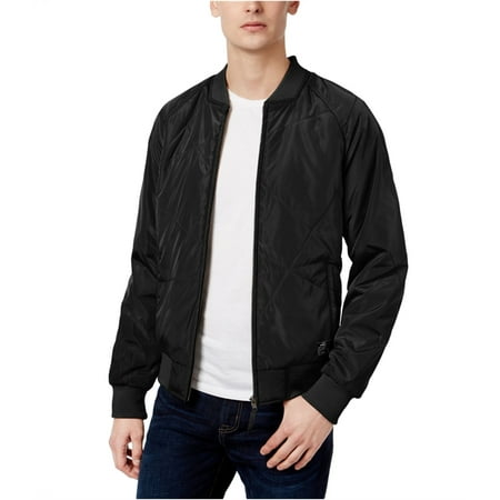Black quilted bomber jacket mens 2025