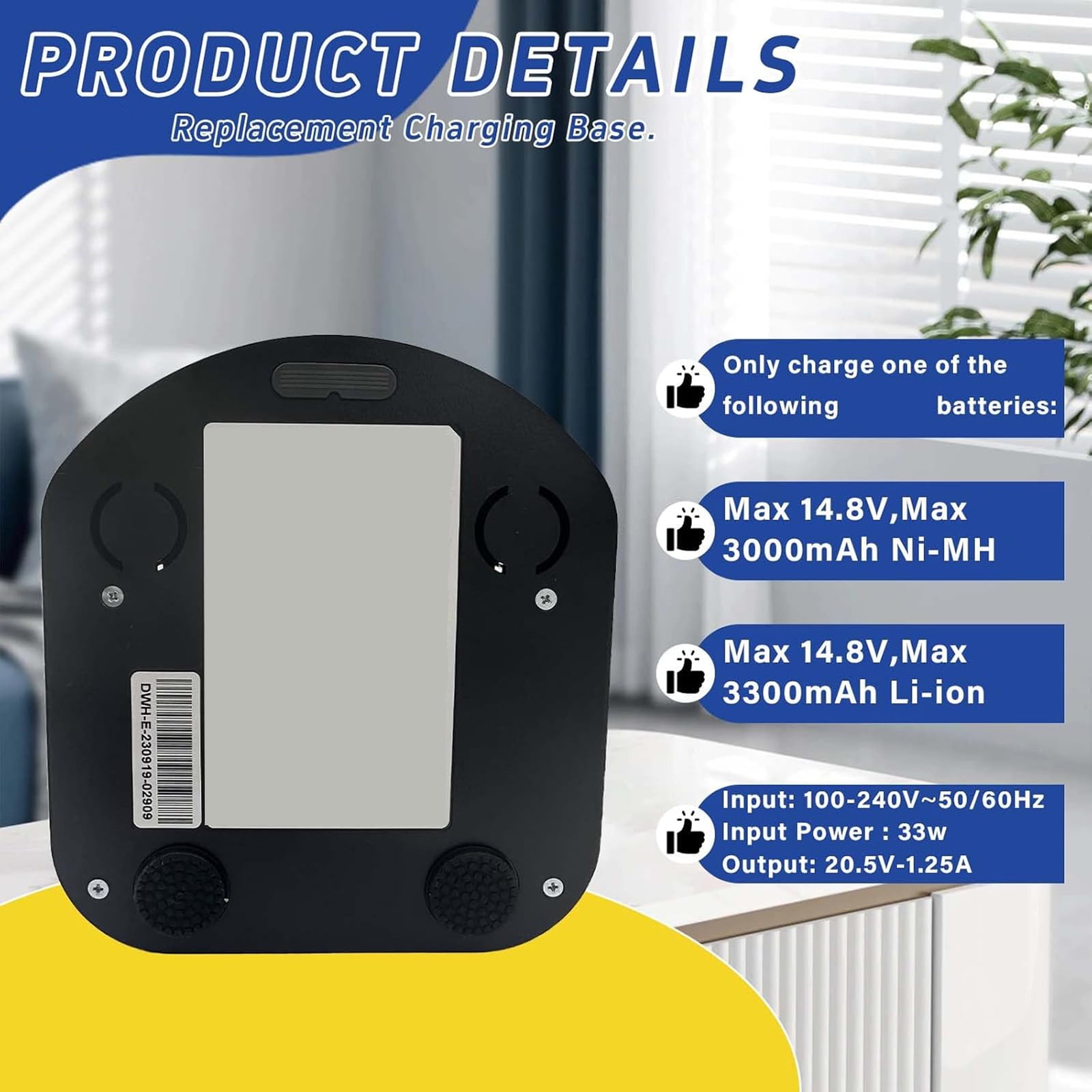 Charging Base with Power Cord for 500 600 700 800 900 Series Robot Vacuums