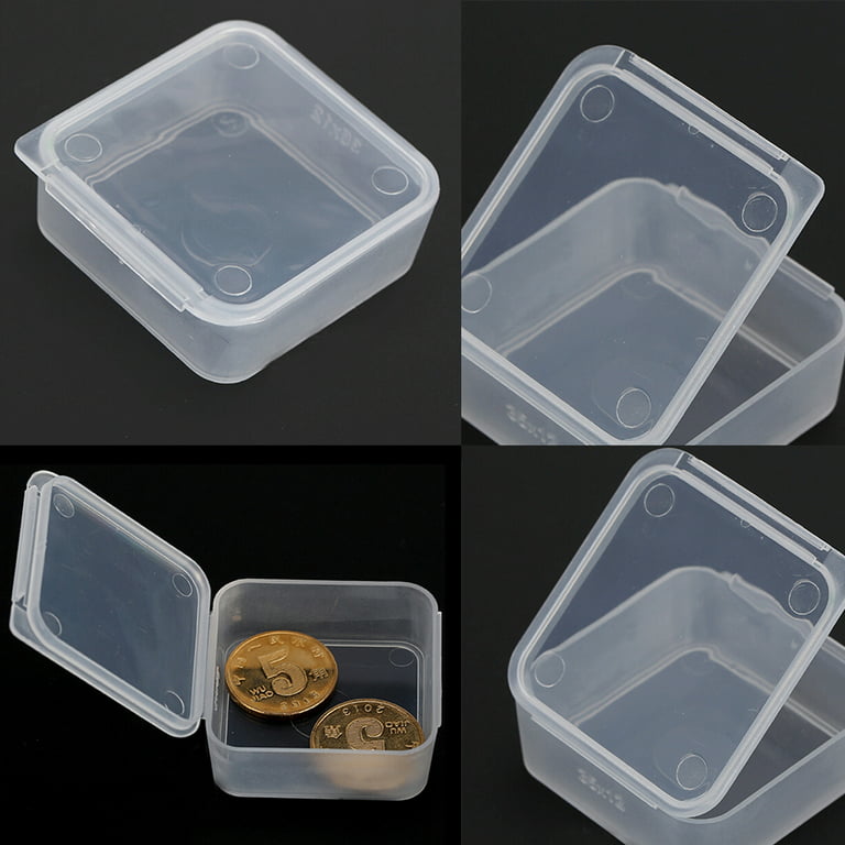 5X Small&Transparent Plastic Storage Box Case Clear Square  Multipurpose-dispR WA 