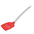 thumbnail image 1 of Uxcell Kitchenware Stainless Steel Handle Silicone Slotted Pancake Turner Spatula Red, 1 of 3