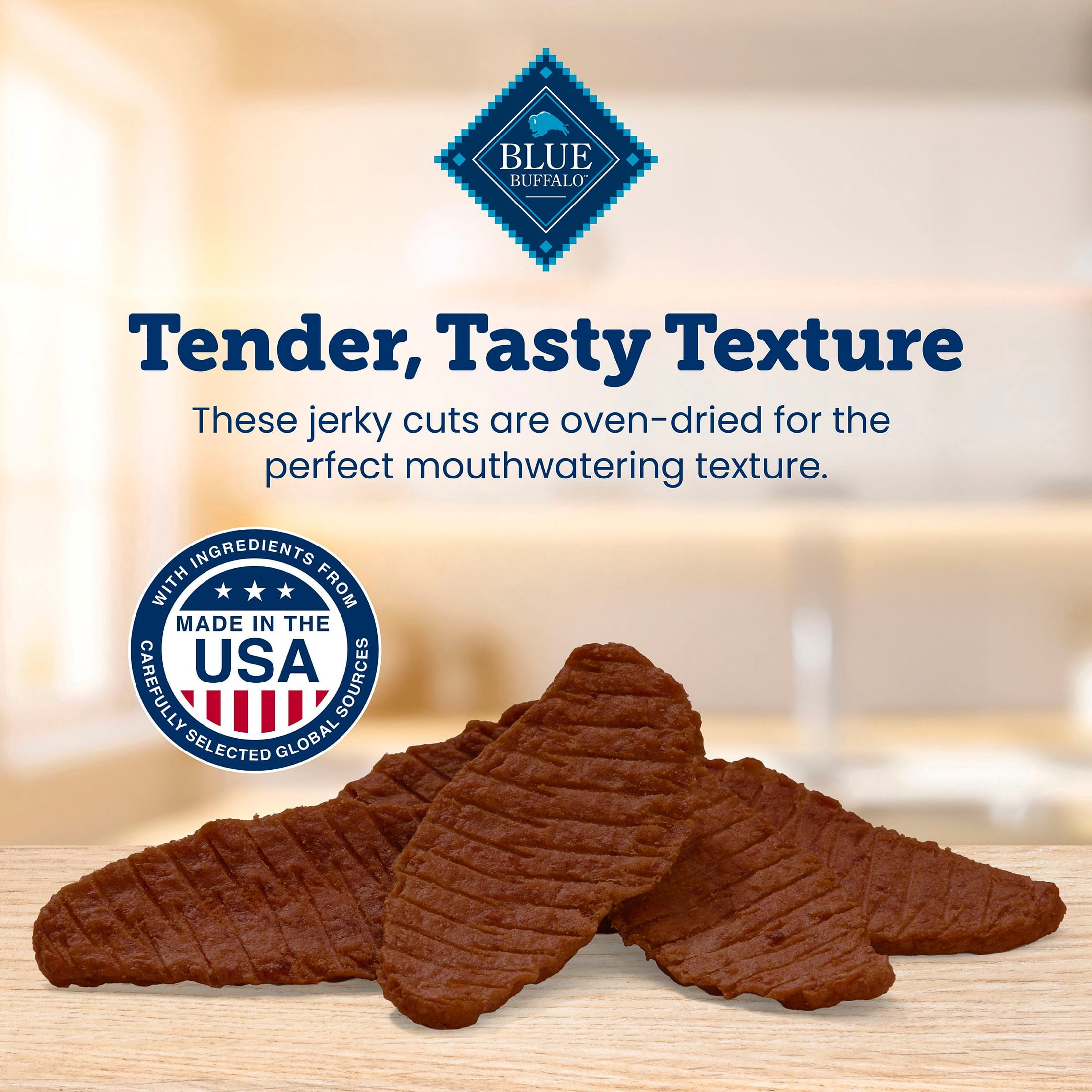 (24 pack) Blue Buffalo True Chews Premium Jerky Cuts Chicken-Free Natural Dog Treats, Steak, 20oz.