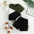 thumbnail image 2 of snilers Toddler Baby Boys Clothes Summer Athletic Short Sets Color Block T Shirts and Shorts 2 Piece Outfit Set Size 6 Months-3 Years, 2 of 7