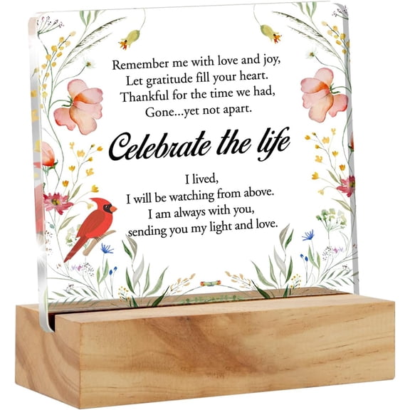 Sympathy Gifts for Loss of Loved Bereavement Gift Idea Acrylic Desk Sign Decoration Plaque Home Office Room Desk Decor 4x4 Inch