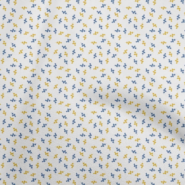 oneOone Velvet White Fabric Floral Craft Projects Decor Fabric Printed By The Yard 58 Inch Wide